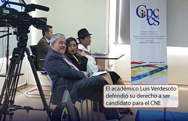 El académico Luis Verdesoto defendió su derecho a ser candidato para el CNE