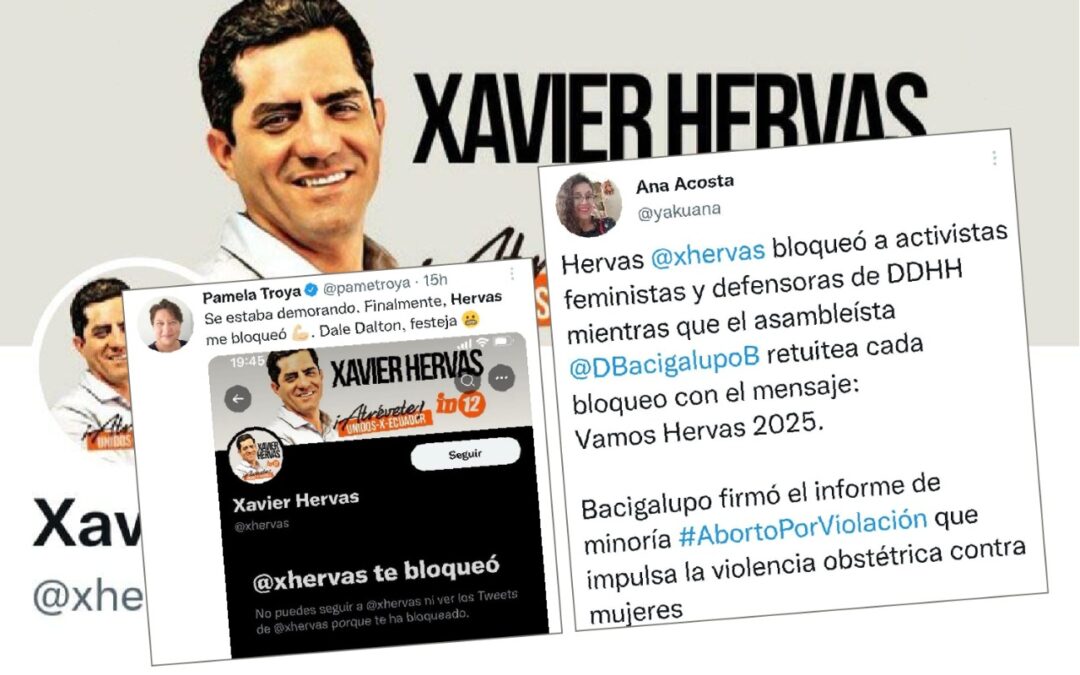 Xavier Hervas bloqueó en su cuenta de Twitter a un grupo de mujeres activistas