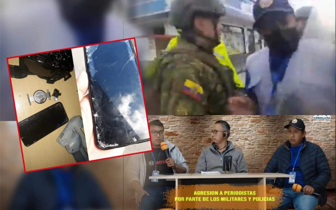 Equipos de periodistas ecuatorianos fueron destruidos por la fuerza pública