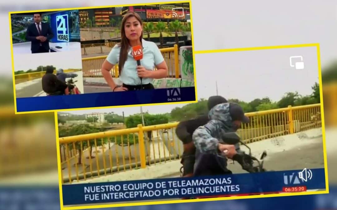 Equipo periodístico en Ecuador sufrió un intento de robo durante transmisión en vivo